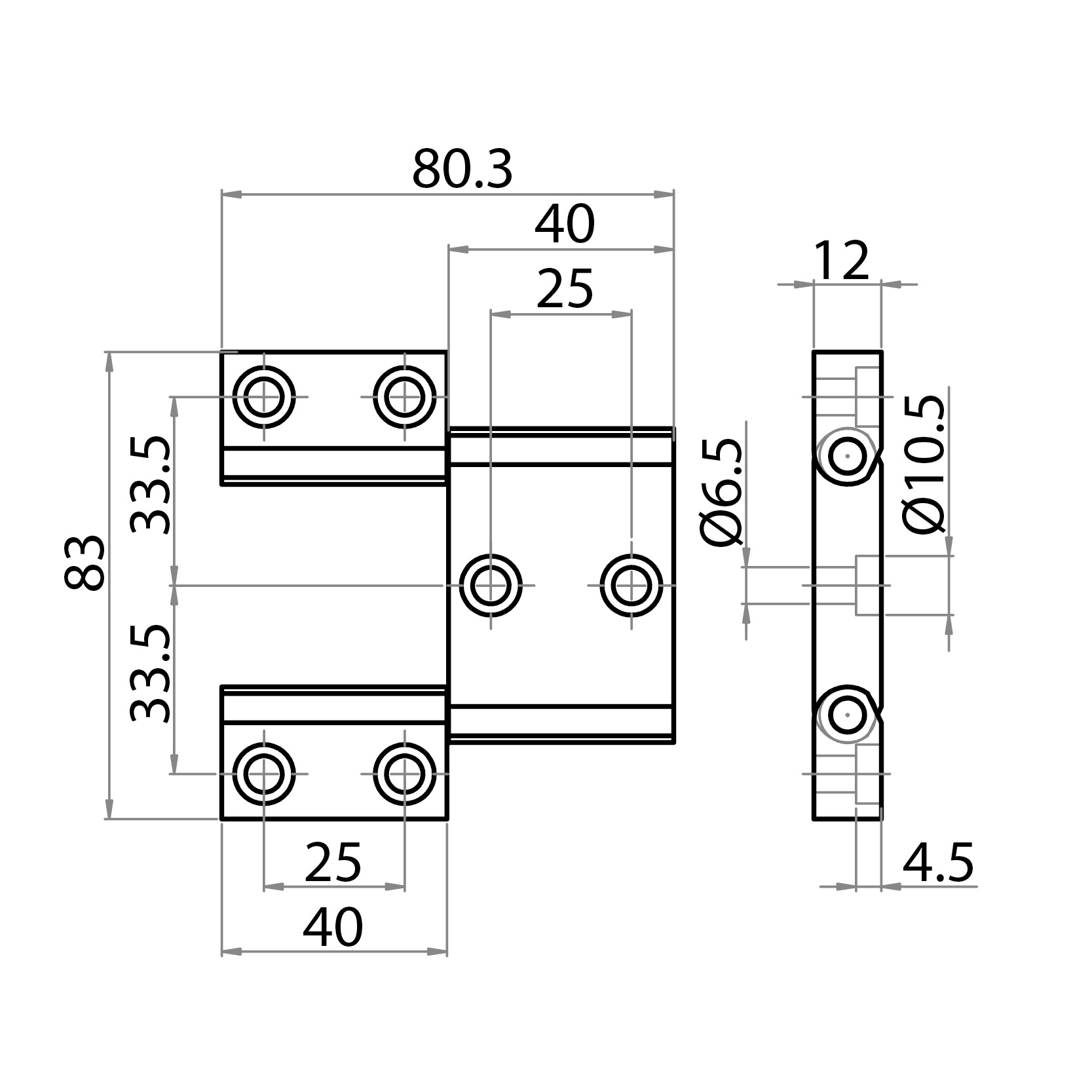 614518-8 - Double aluminium hinge profiles 45x45 - 18,5x32 / Aluminium hinges / Accessories for structures and protections / Products / Alutec | Profili in alluminio, sistemi di trasporto e automazione industriale - Alutec Group 614518-8 - Double aluminium hinge profiles 45x45 - 18,5x32 / Aluminium hinges / Accessories for structures and protections / Products / Alutec | Profili in alluminio, sistemi di trasporto e automazione industriale - Alutec Group