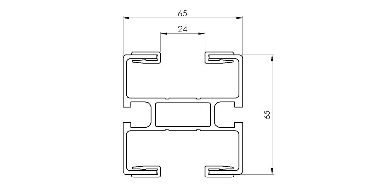 106565 - Telaio per catena 63 (andata e ritorno) / Componenti per canale 65 mm / Aluflex trasporti a catena / Prodotti / Alutec | Profili in alluminio, sistemi di trasporto e automazione industriale - Alutec Group 106565 - Telaio per catena 63 (andata e ritorno) / Componenti per canale 65 mm / Aluflex trasporti a catena / Prodotti / Alutec | Profili in alluminio, sistemi di trasporto e automazione industriale - Alutec Group