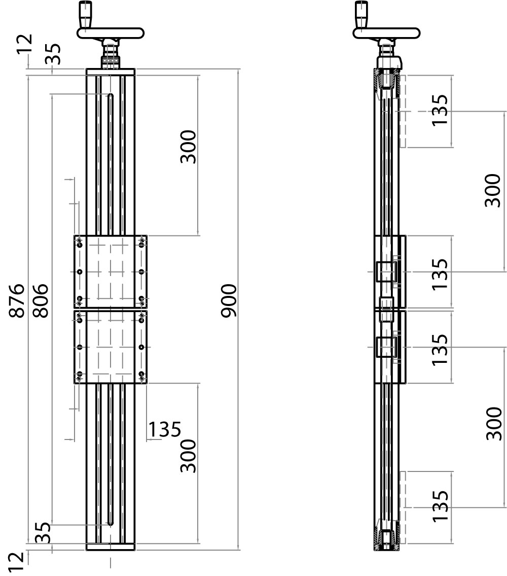 022004C - Linearer Positionierer mit Polyzolführungen und zwei oder mehr gegenüberliegenden Schlitten / Linearpositionierer / Lineare Laufsysteme / Produkte / Alutec | Profili in alluminio, sistemi di trasporto e automazione industriale - Alutec Group 022004C - Linearer Positionierer mit Polyzolführungen und zwei oder mehr gegenüberliegenden Schlitten / Linearpositionierer / Lineare Laufsysteme / Produkte / Alutec | Profili in alluminio, sistemi di trasporto e automazione industriale - Alutec Group