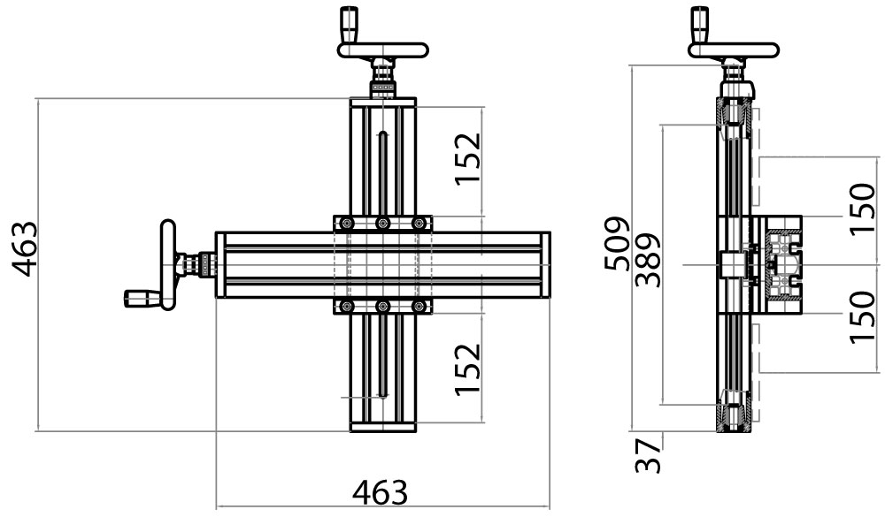 042004C - Posizionatore lineare a due assi con guide in polizene / Posizionatori lineari / Sistemi lineari di scorrimento / Prodotti / Alutec | Profili in alluminio, sistemi di trasporto e automazione industriale - Alutec Group 042004C - Posizionatore lineare a due assi con guide in polizene / Posizionatori lineari / Sistemi lineari di scorrimento / Prodotti / Alutec | Profili in alluminio, sistemi di trasporto e automazione industriale - Alutec Group