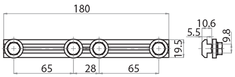 321312 - Giunto di testa lineare smussato per cava 10 L=180 / Connessioni: angolari, piastrine, giunti / Accessori di fissaggio / Prodotti / Alutec | Profili in alluminio, sistemi di trasporto e automazione industriale - Alutec Group 321312 - Giunto di testa lineare smussato per cava 10 L=180 / Connessioni: angolari, piastrine, giunti / Accessori di fissaggio / Prodotti / Alutec | Profili in alluminio, sistemi di trasporto e automazione industriale - Alutec Group