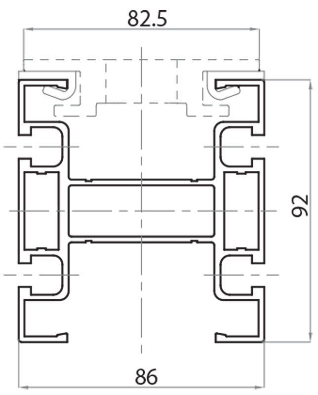 101992 - Telaio per catena 82,5 (andata) / Componenti per canale 86 mm / Aluflex trasporti a catena / Prodotti / Alutec | Profili in alluminio, sistemi di trasporto e automazione industriale - Alutec Group 101992 - Telaio per catena 82,5 (andata) / Componenti per canale 86 mm / Aluflex trasporti a catena / Prodotti / Alutec | Profili in alluminio, sistemi di trasporto e automazione industriale - Alutec Group