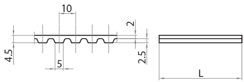 801050 - Cinghie dentate a passo metrico T in metratura / Unità lineari motorizzabili / Sistemi lineari di scorrimento / Prodotti / Alutec | Profili in alluminio, sistemi di trasporto e automazione industriale - Alutec Group 801050 - Cinghie dentate a passo metrico T in metratura / Unità lineari motorizzabili / Sistemi lineari di scorrimento / Prodotti / Alutec | Profili in alluminio, sistemi di trasporto e automazione industriale - Alutec Group