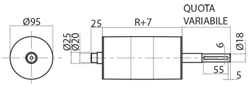904521 - Rullo di traino Ø95 per gruppo centrale / Trasporto motorizzato con rulli Ø50 / Nastri di trasporto e modulari / Prodotti / Alutec | Profili in alluminio, sistemi di trasporto e automazione industriale - Alutec Group 904521 - Rullo di traino Ø95 per gruppo centrale / Trasporto motorizzato con rulli Ø50 / Nastri di trasporto e modulari / Prodotti / Alutec | Profili in alluminio, sistemi di trasporto e automazione industriale - Alutec Group