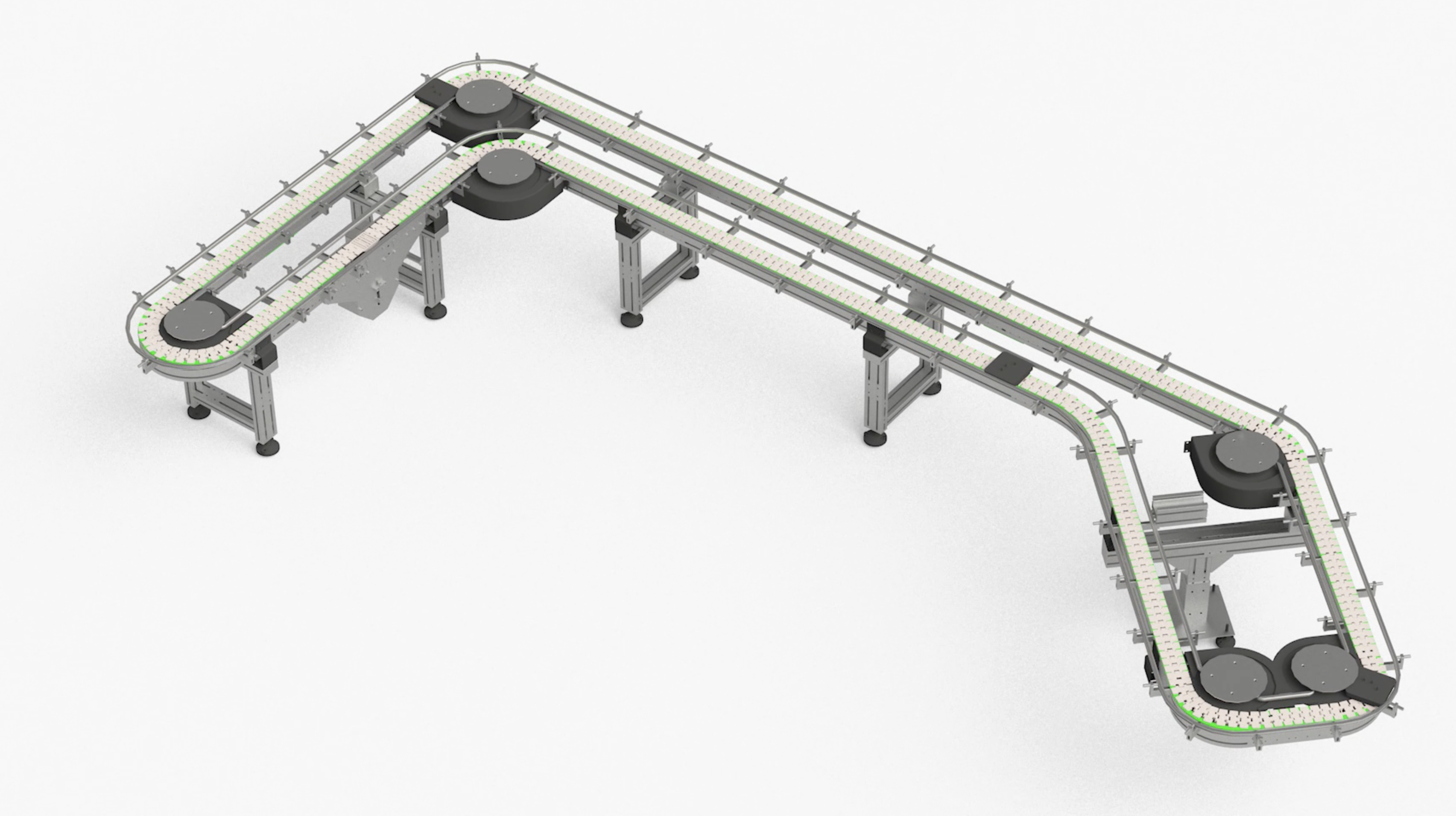 Alutec’s table-top conveyor belt design for pallets in the broom and brush industry