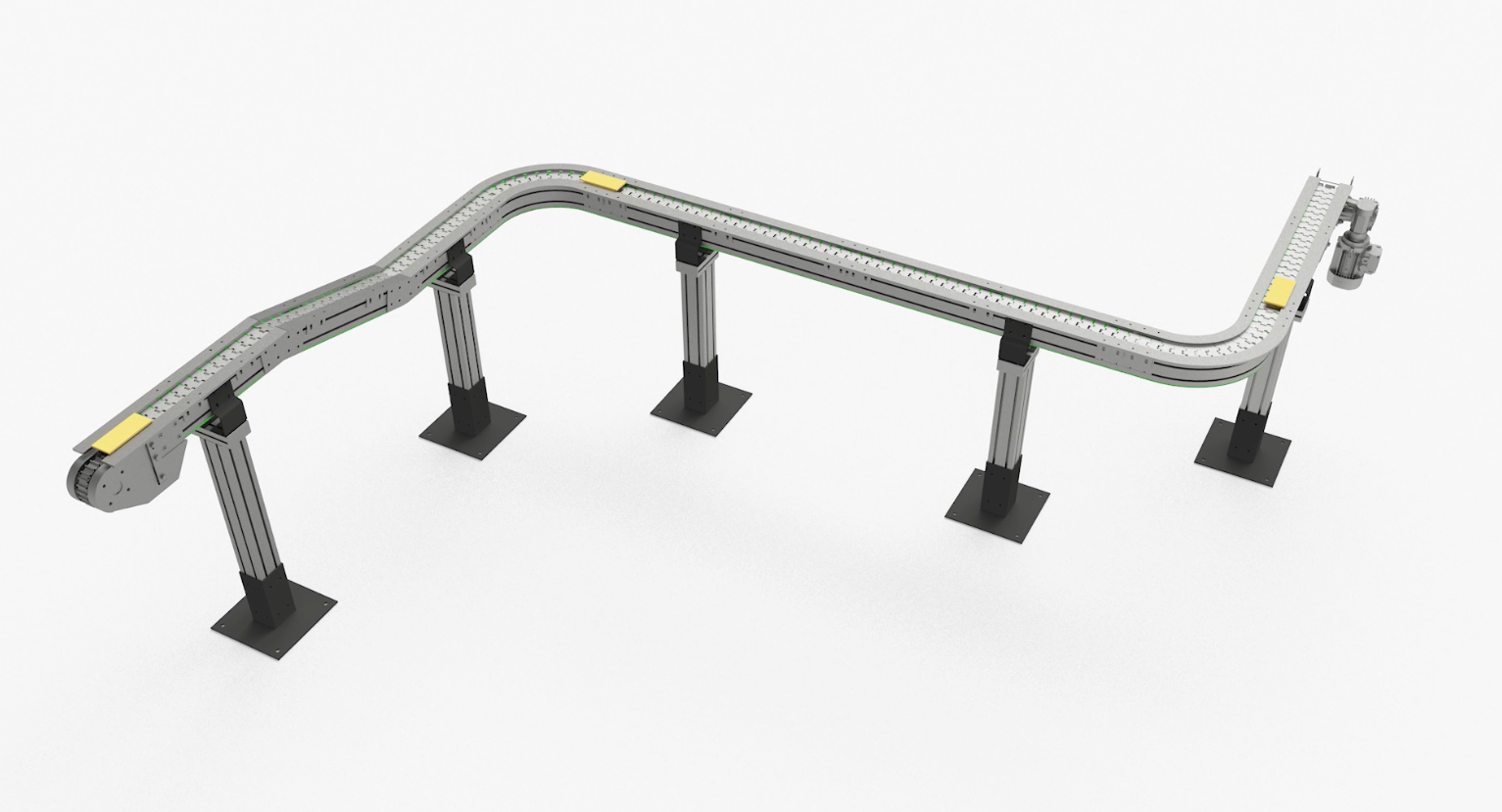 Alutec project of a table-top conveyor belt for the mechanical industry